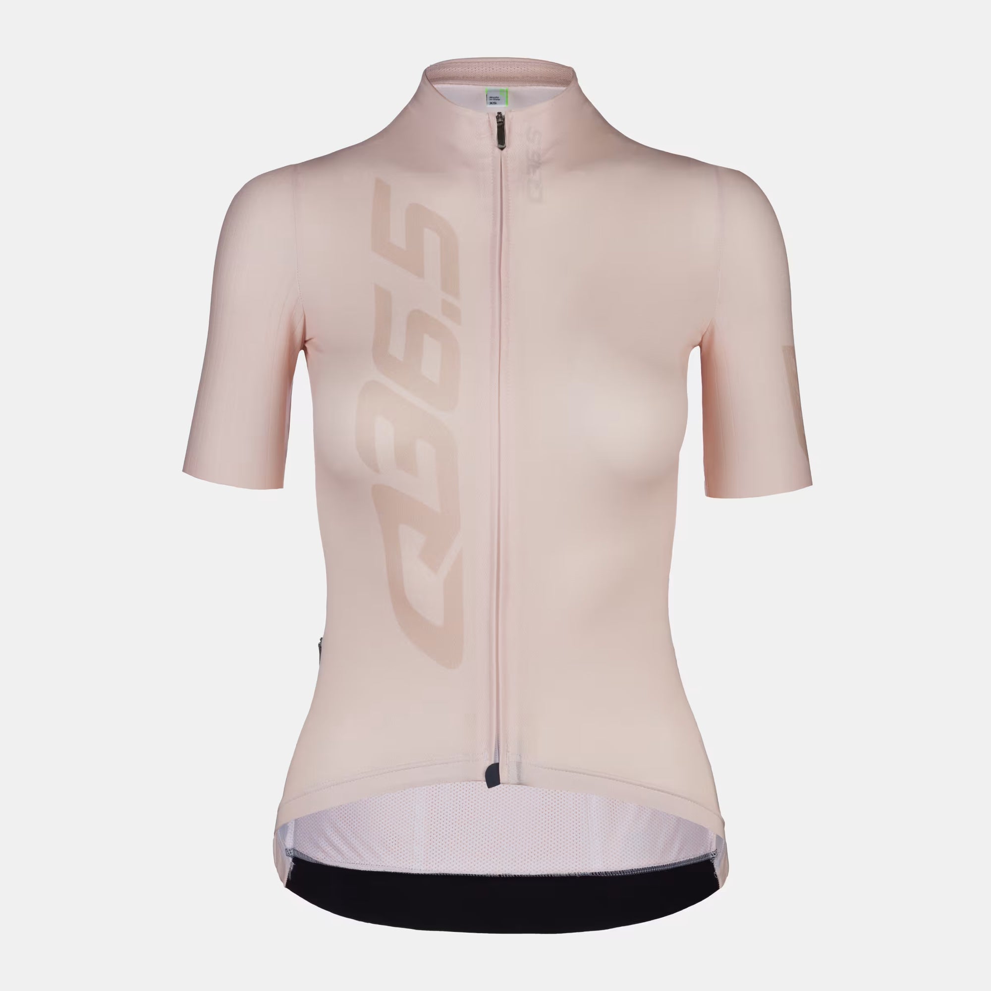 Q36.5 Gregarius Pro Signature Jersey - Women's - Ivory White front view with full zipper and short sleeves against light background