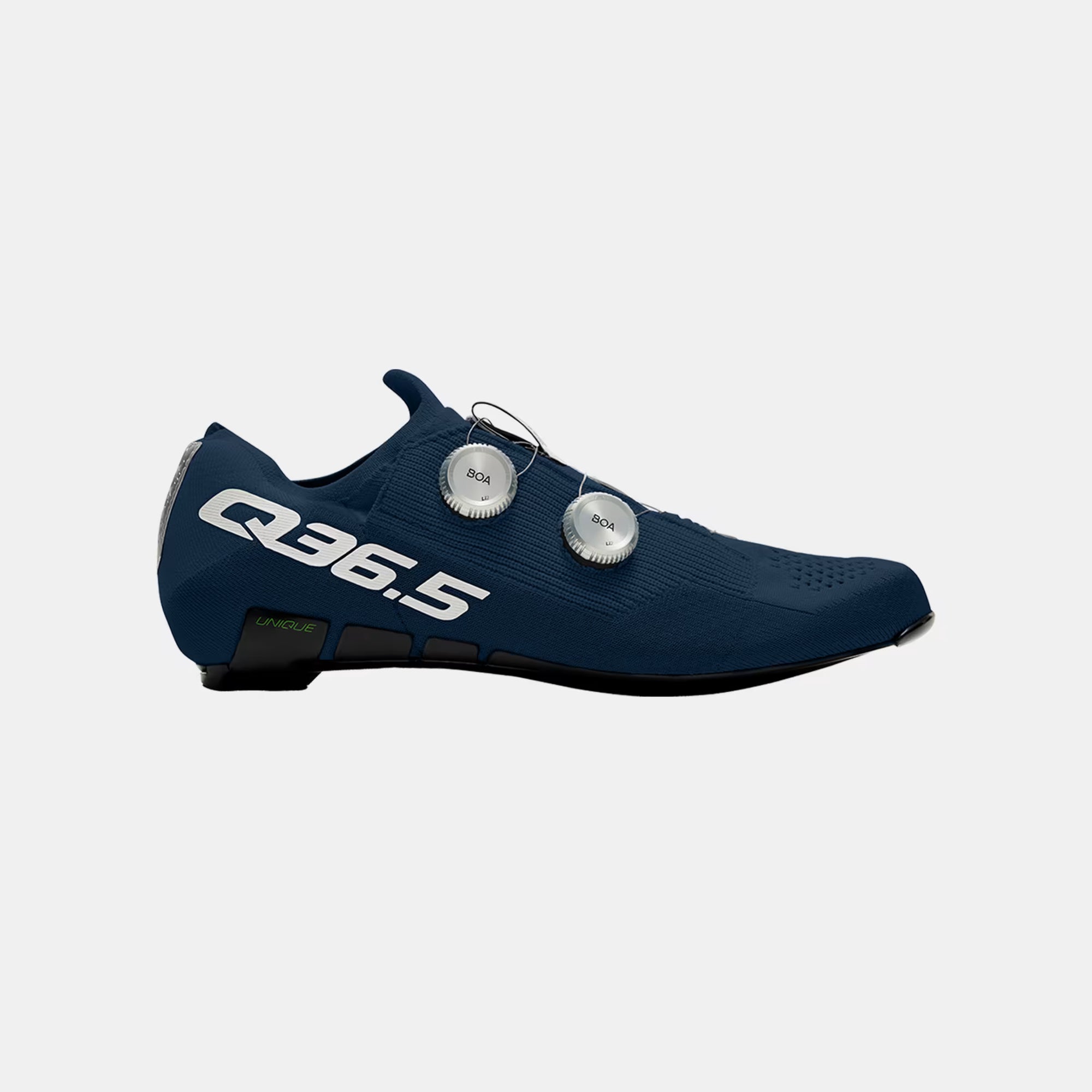 Q36.5 Dottore Clima Road Shoes - Navy Blue side view showing dual BOA dials and sleek aerodynamic design