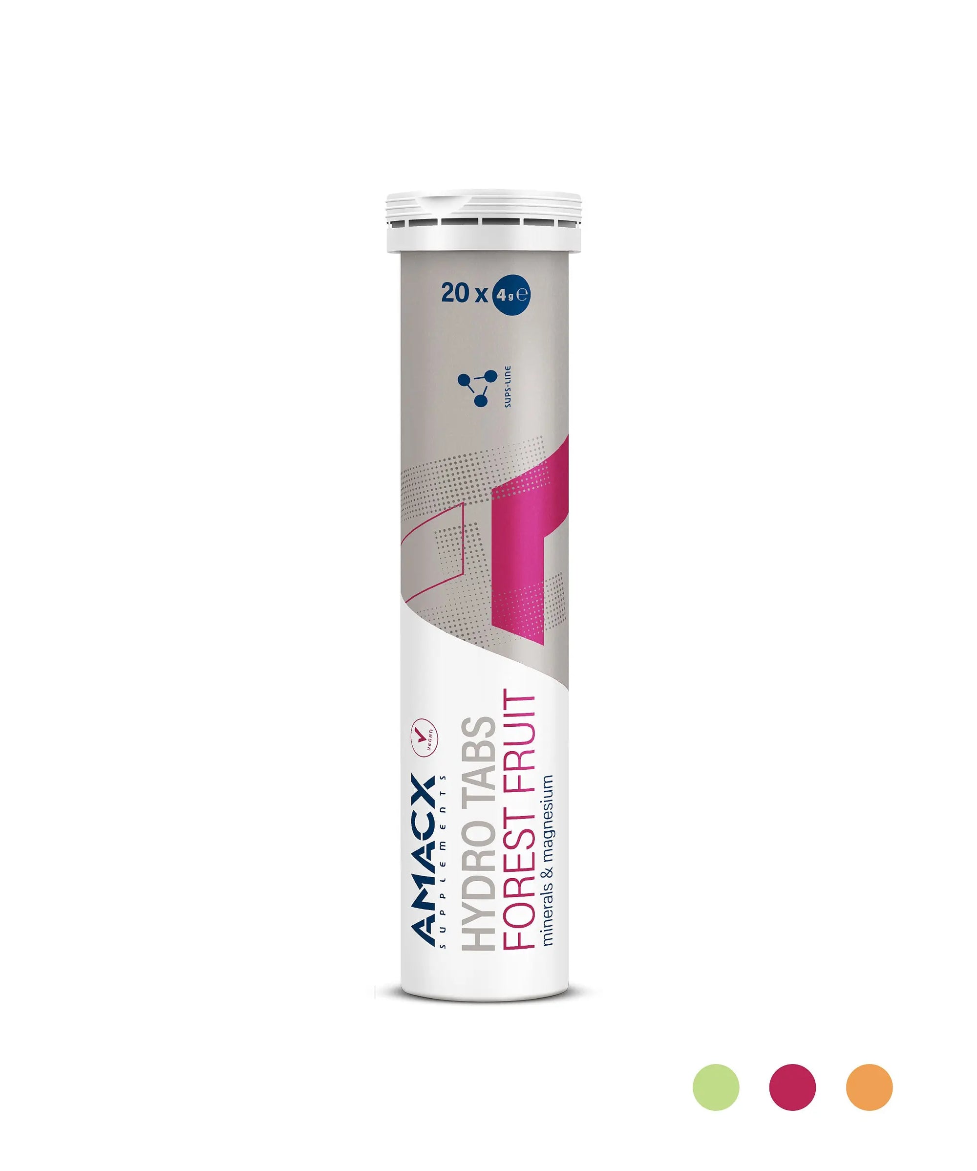 Hydro Tabs Forest Fruit | 3 pack tube packaging shown in portrait orientation, gallery position 1, 2048x2454 pixels