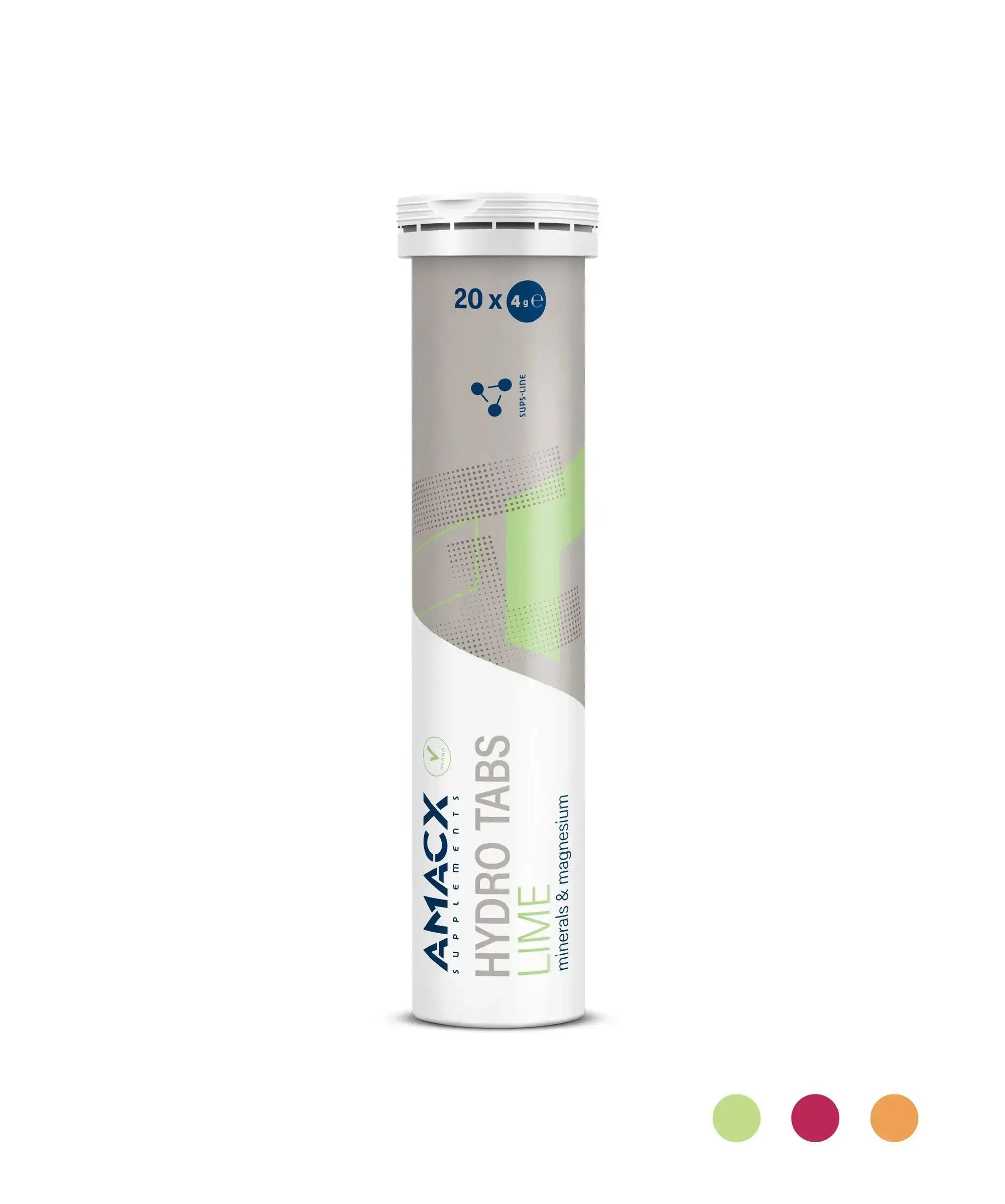 Hydro Tabs Lime | 3 pack in gallery position 1, portrait view, showing the tube of electrolyte replenishing tablets