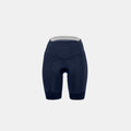 Q36.5 Gregarius Essential Half Shorts - Women's - Nautica Blue front view showing ergonomic fit and padded seat panel for cycling comfort