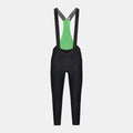 Q36.5 Gregarius Essential Bib Knickers - Men's - Black showing back view with green mesh upper and full-length legs