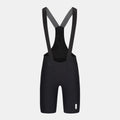 Q36.5 Dottore Hybrid Bib Shorts - Men's - Black showing front view with mesh upper and streamlined fit for cold-weather riding