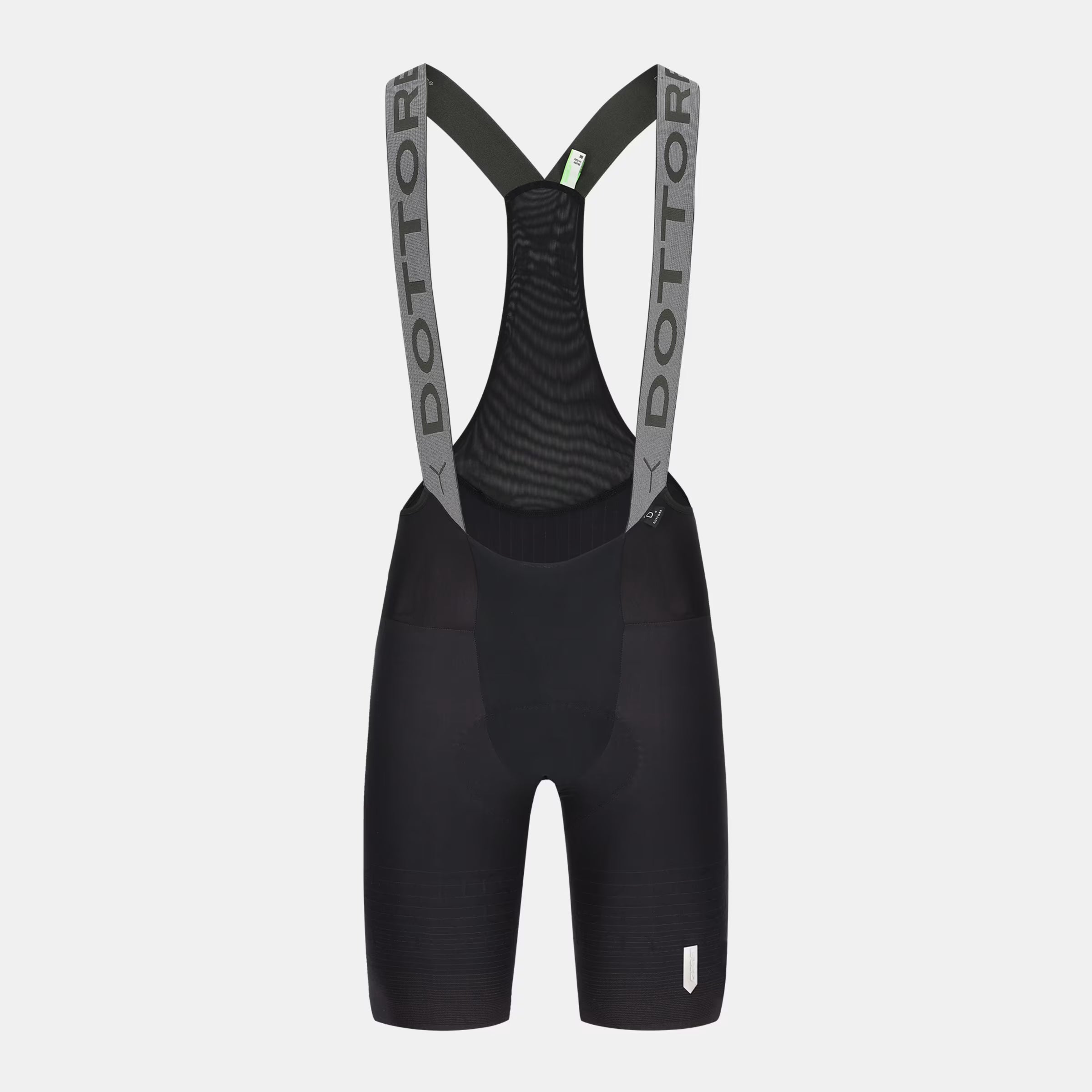 Q36.5 Dottore Pro Bib Shorts - Men's - Black front view showing mesh bib straps and sleek cycling fit
