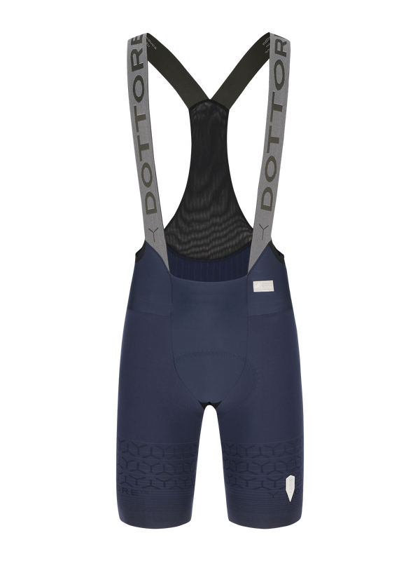 Q36.5 Dottore Pro Bib Shorts - Men's - Nautica Blue cycling bib shorts with branded suspenders and mesh back panel