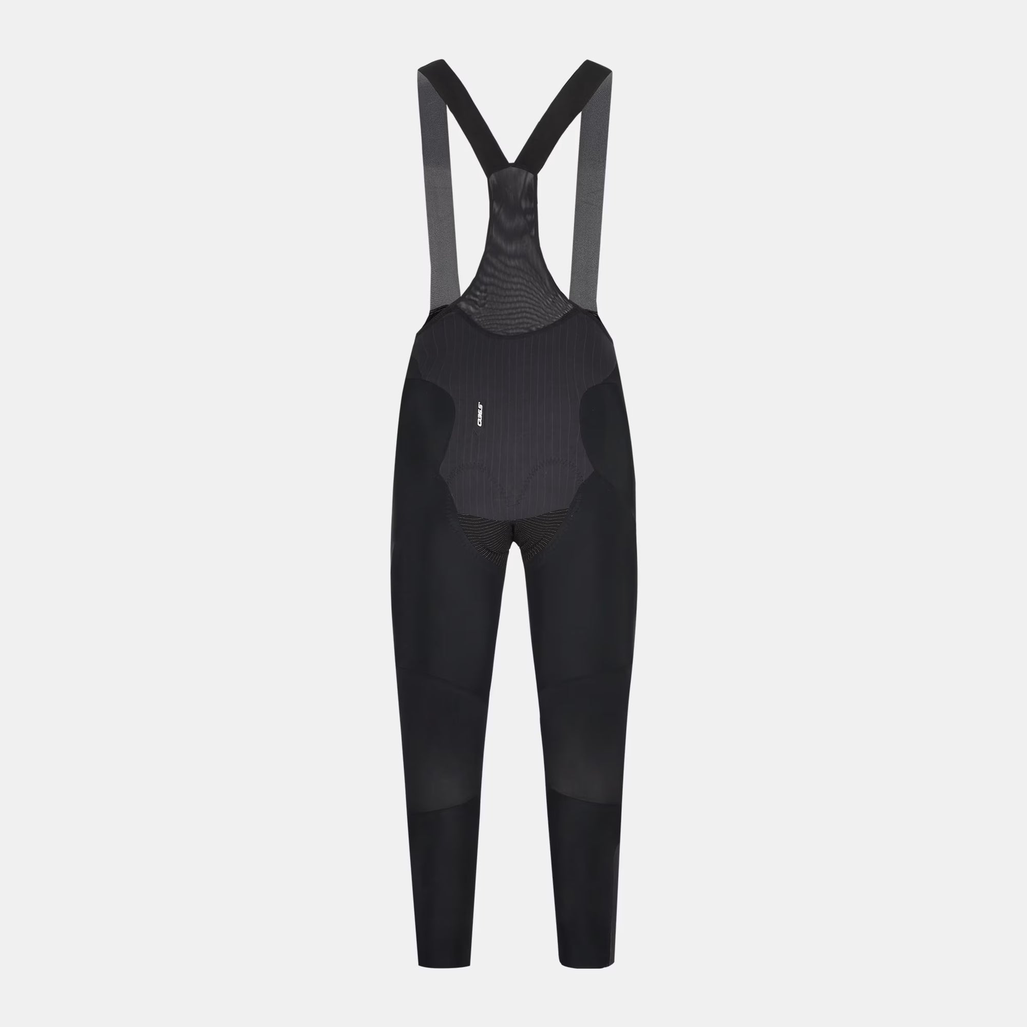 Q36.5 Gregarius Hybrid Light Bib Tights - Men's - Black front view showing mesh straps and ergonomic design for cycling comfort