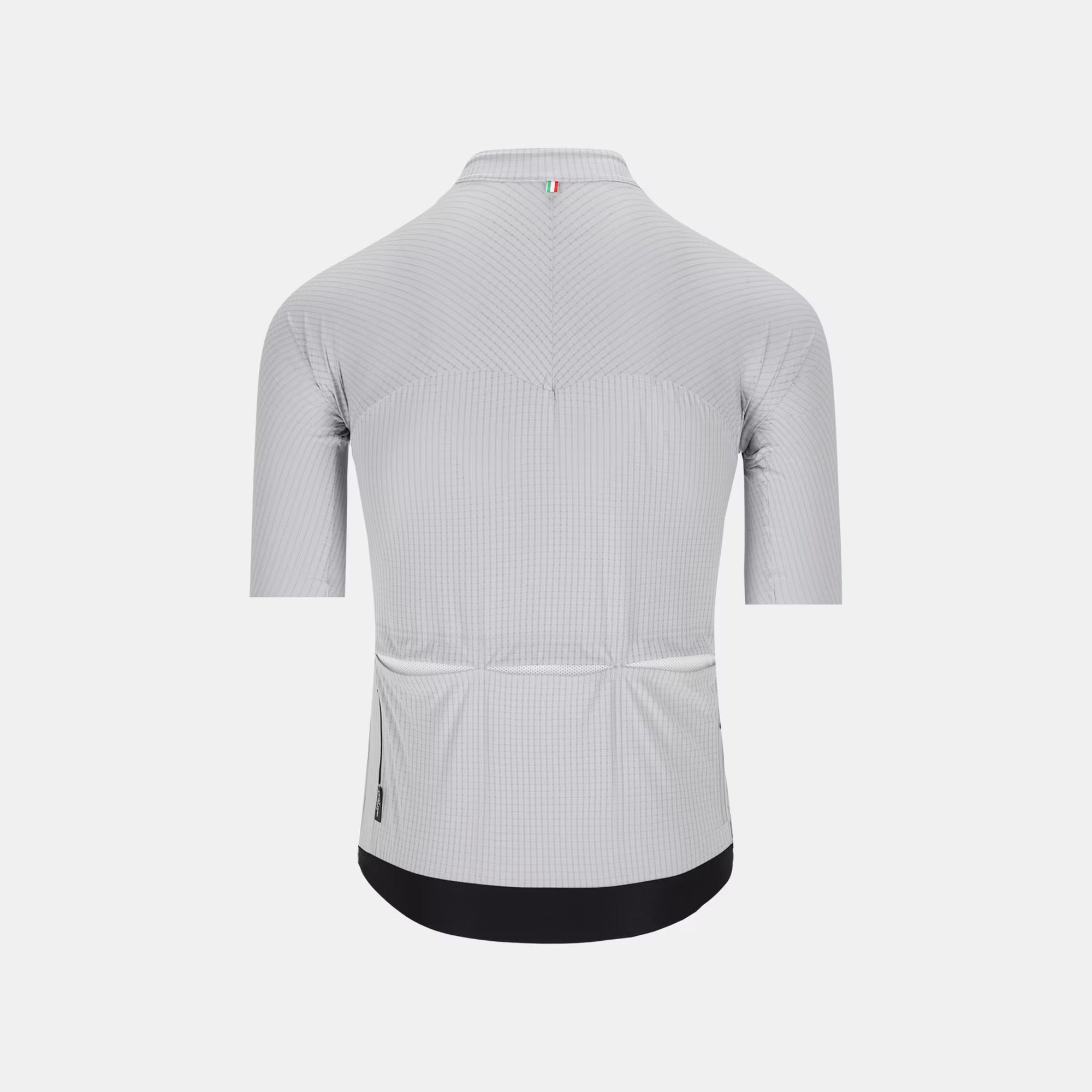 Back view of Q36.5 Dottore Pro Jersey - Men's - Ice Grey with subtle texture and rear pockets for cycling essentials