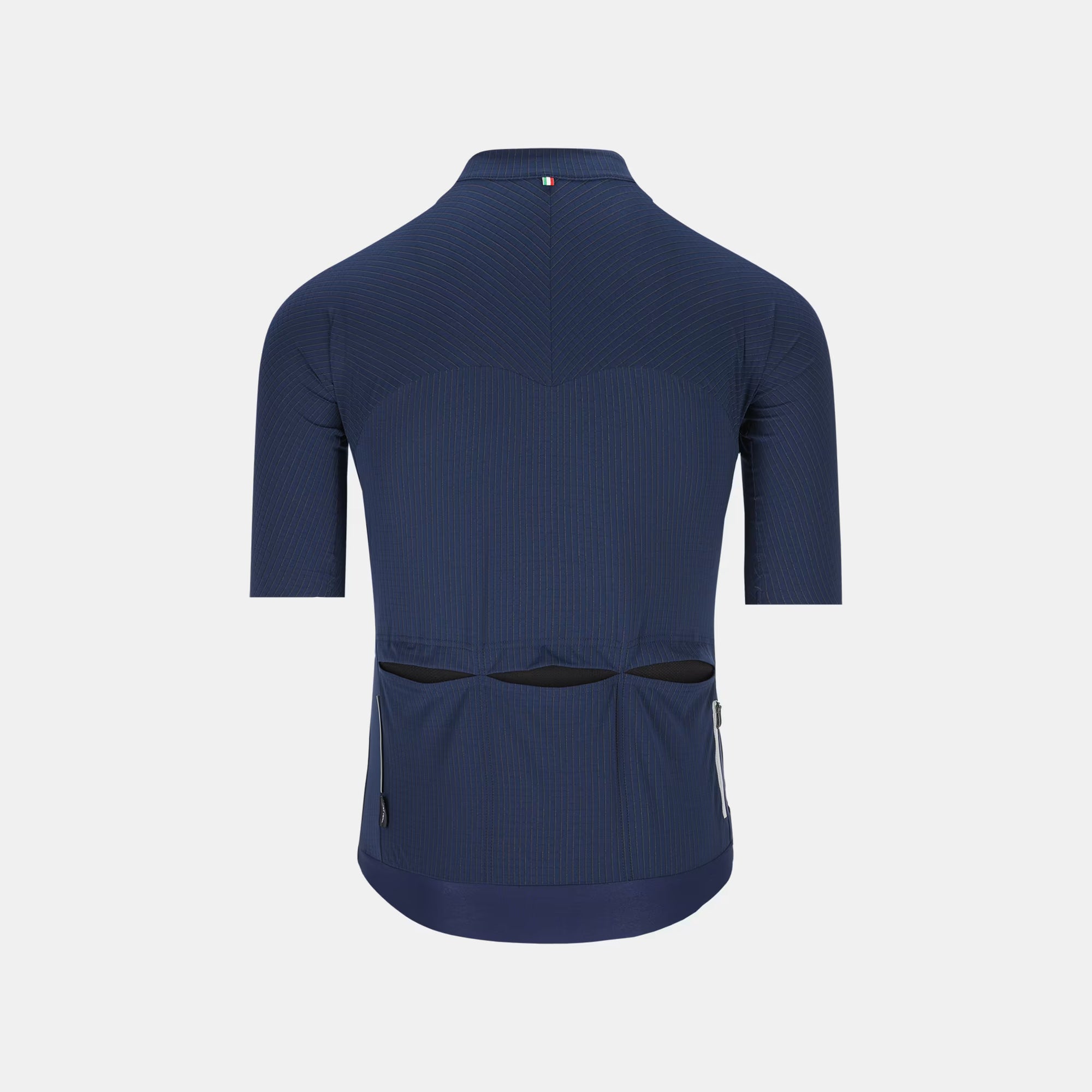 Back view of Q36.5 Dottore Pro Jersey - Men's - Navy Blue with three rear pockets and aerodynamic fit