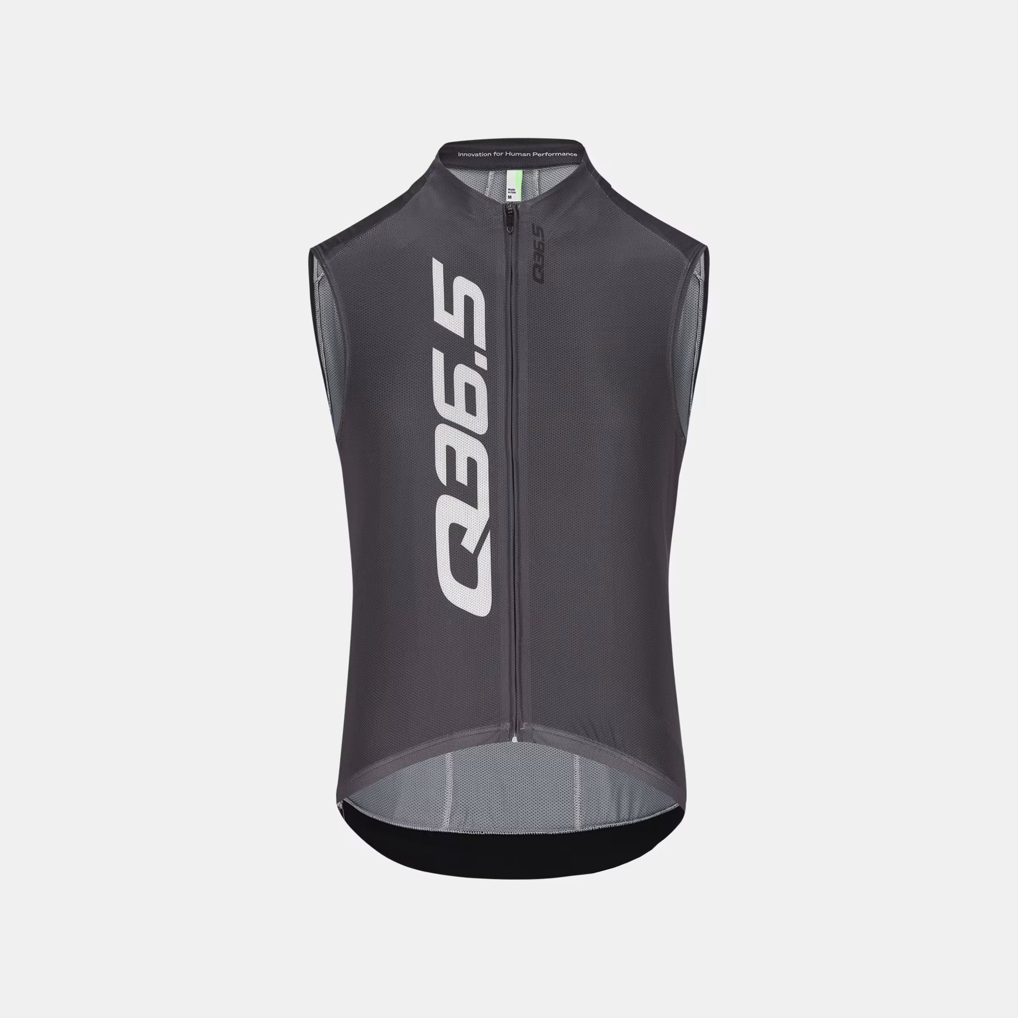 Q36.5 Gregarius Signature Sleeveless Jersey - Men's - Titanium Grey with full front zipper and aerodynamic fit