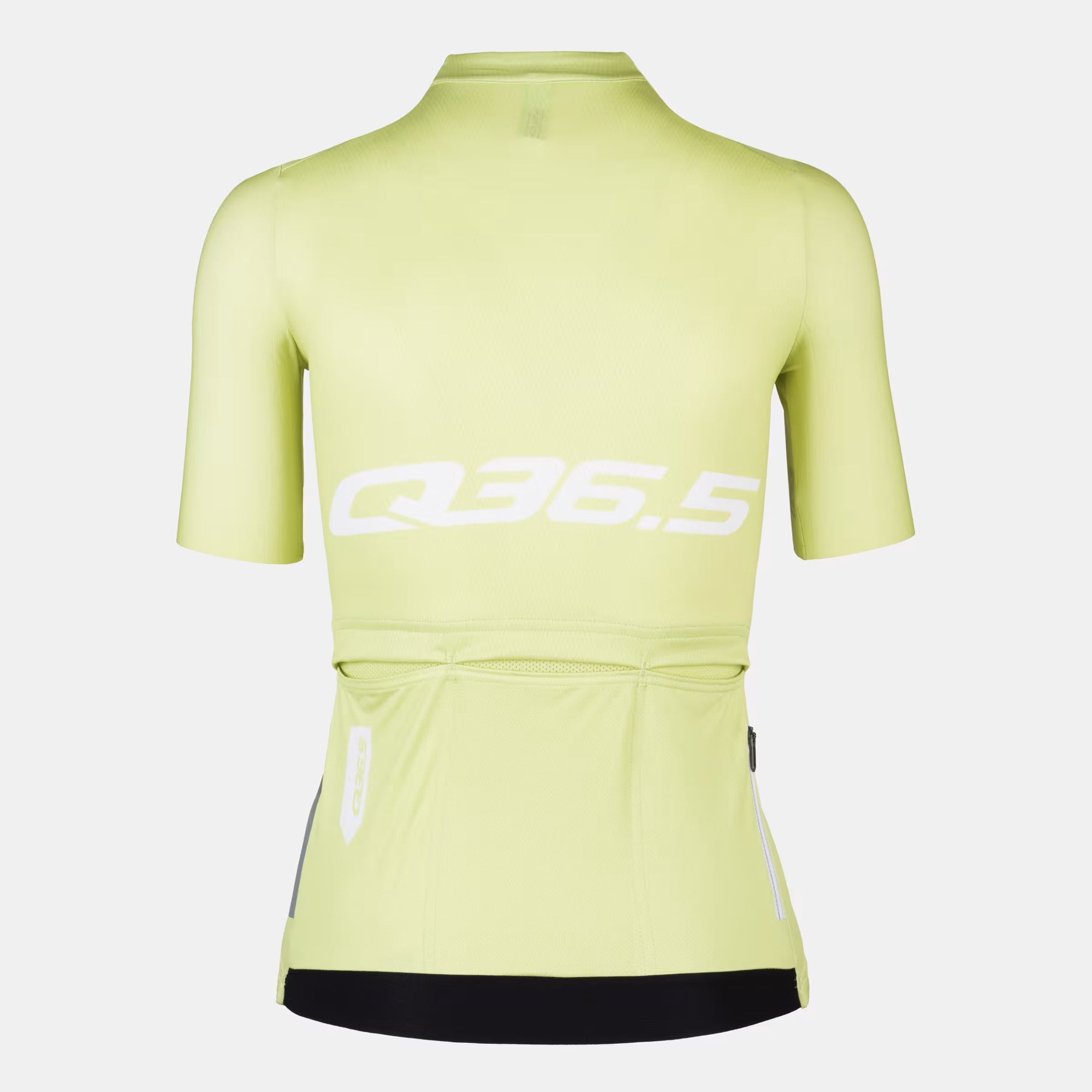 Back view of Q36.5 Gregarius Pro Signature Jersey - Women's - Menta Green with rear pockets and short sleeves