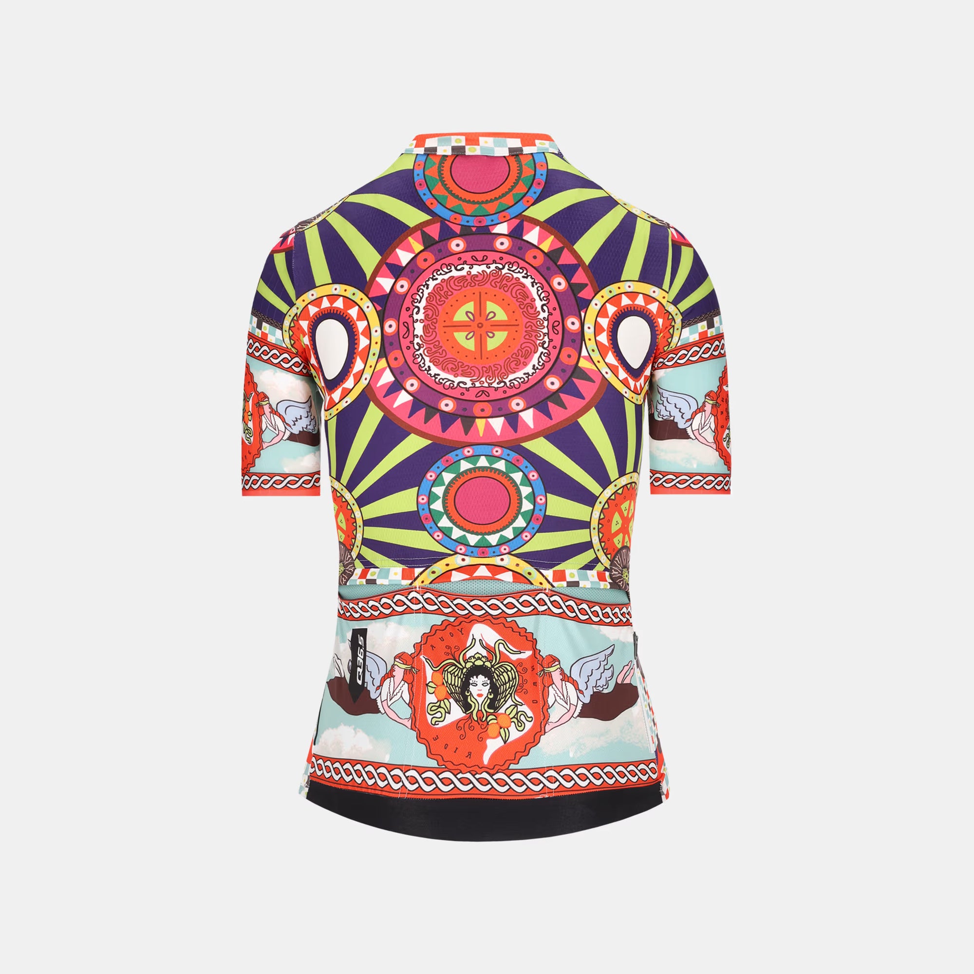 Back view of Q36.5 Gregarius Pro Pure Sicily Jersey - Women's - Pure Sicily with vibrant multicolor graphic design