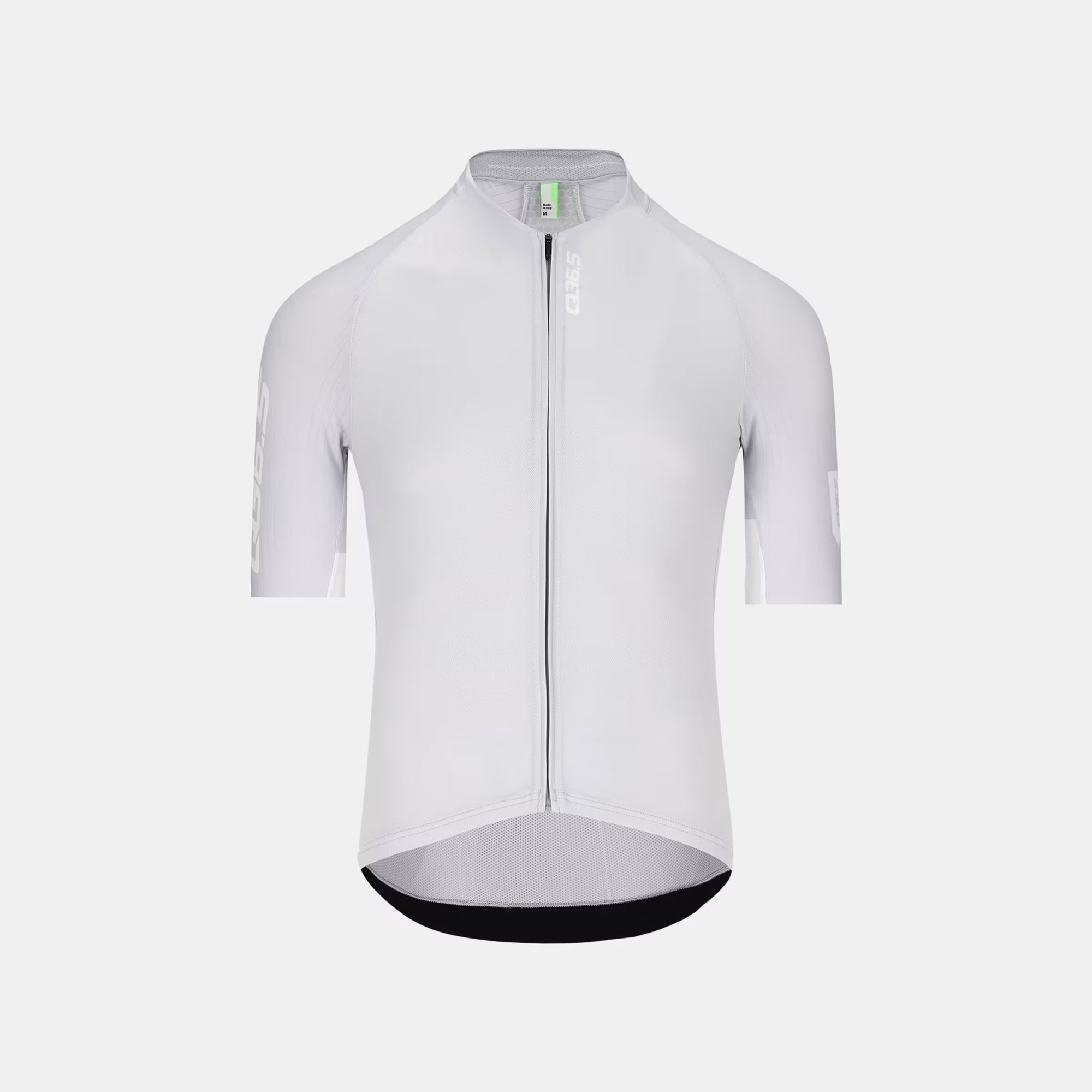 Q36.5 Gregarius Pro Signature Jersey - Men's - Ice Grey front view showing full zip and streamlined fit cycling jersey