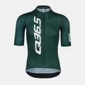 Q36.5 Gregarius Pro Signature Jersey - Men's - Forest Green front view with full zip and large white logo on chest and sleeve
