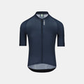 Q36.5 Gregarius Pro Signature Jersey - Men's - Nautica Blue front view with full zip and short sleeves on plain background
