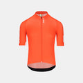 Q36.5 Gregarius Pro Signature Jersey - Men's - Tangerin Red with full front zipper and sleek aerodynamic fit against plain background