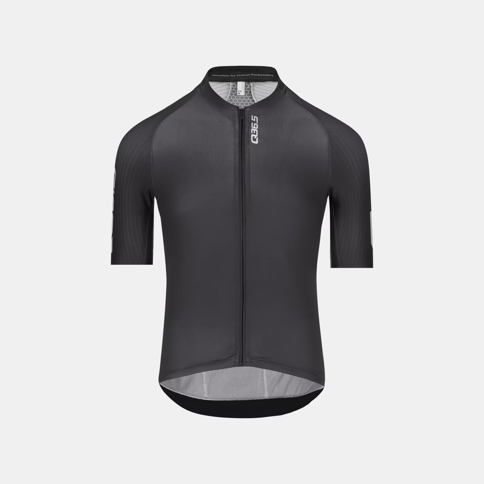 Q36.5 Gregarius Pro Signature Jersey - Men's - Black shown front view with full zip and sleek aerodynamic fit