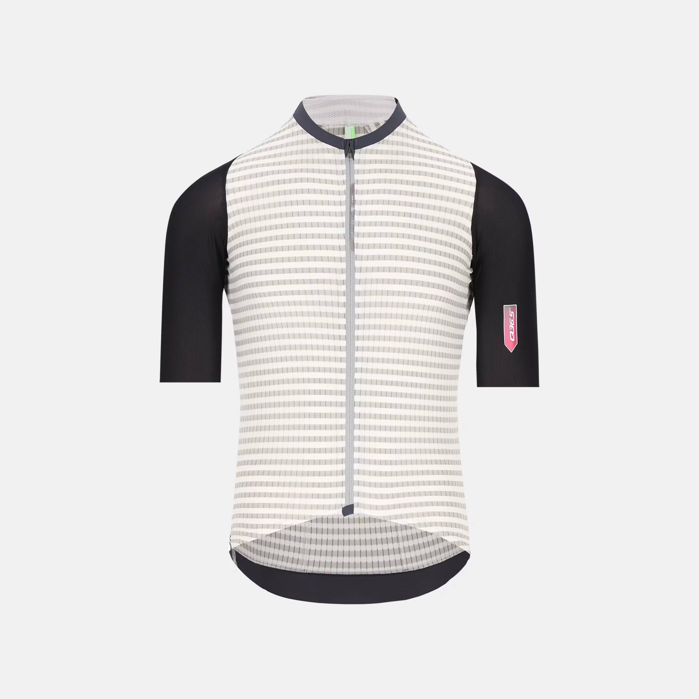 Q36.5 Dottore Clima Jersey - Men's - White front view with light mesh fabric and black sleeves for heat management and comfort