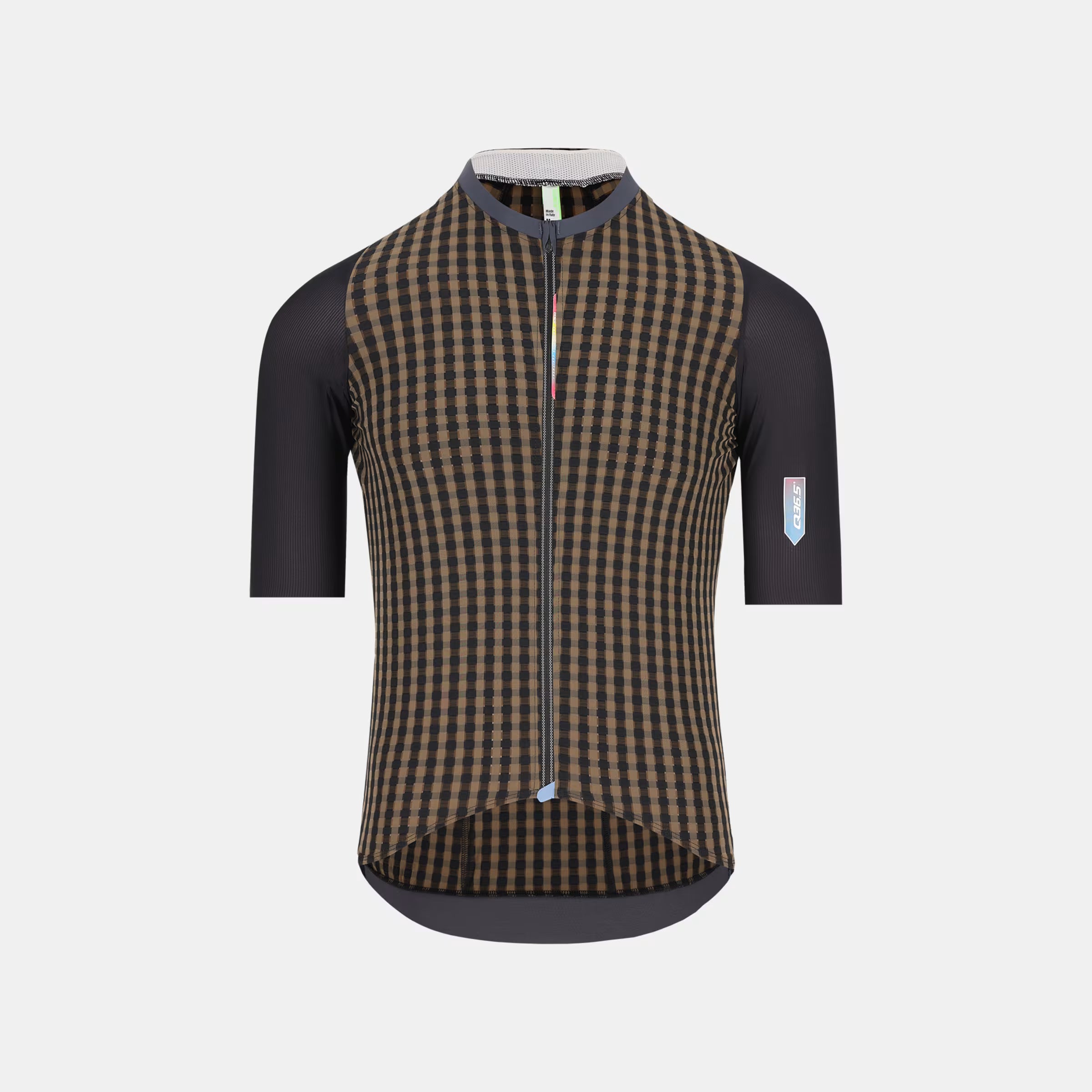 Q36.5 Dottore Clima Jersey - Men's - Olive Green with short sleeves and front zipper in lightweight performance fabric