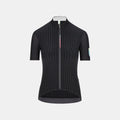 Q36.5 Dottore Clima Jersey - Woman's - Black with front zipper and subtle textured pattern on short sleeves cycling fit