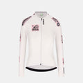 Q36.5 Gregarius Hybrid Light Retrofuture Long Sleeve Jersey - Women's - White front view with subtle pink logo accents