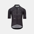 Q36.5 Gregarius Clima Vitruvian Jersey - Men's - Anthracite Grey shown front view with short sleeves and full zip closure