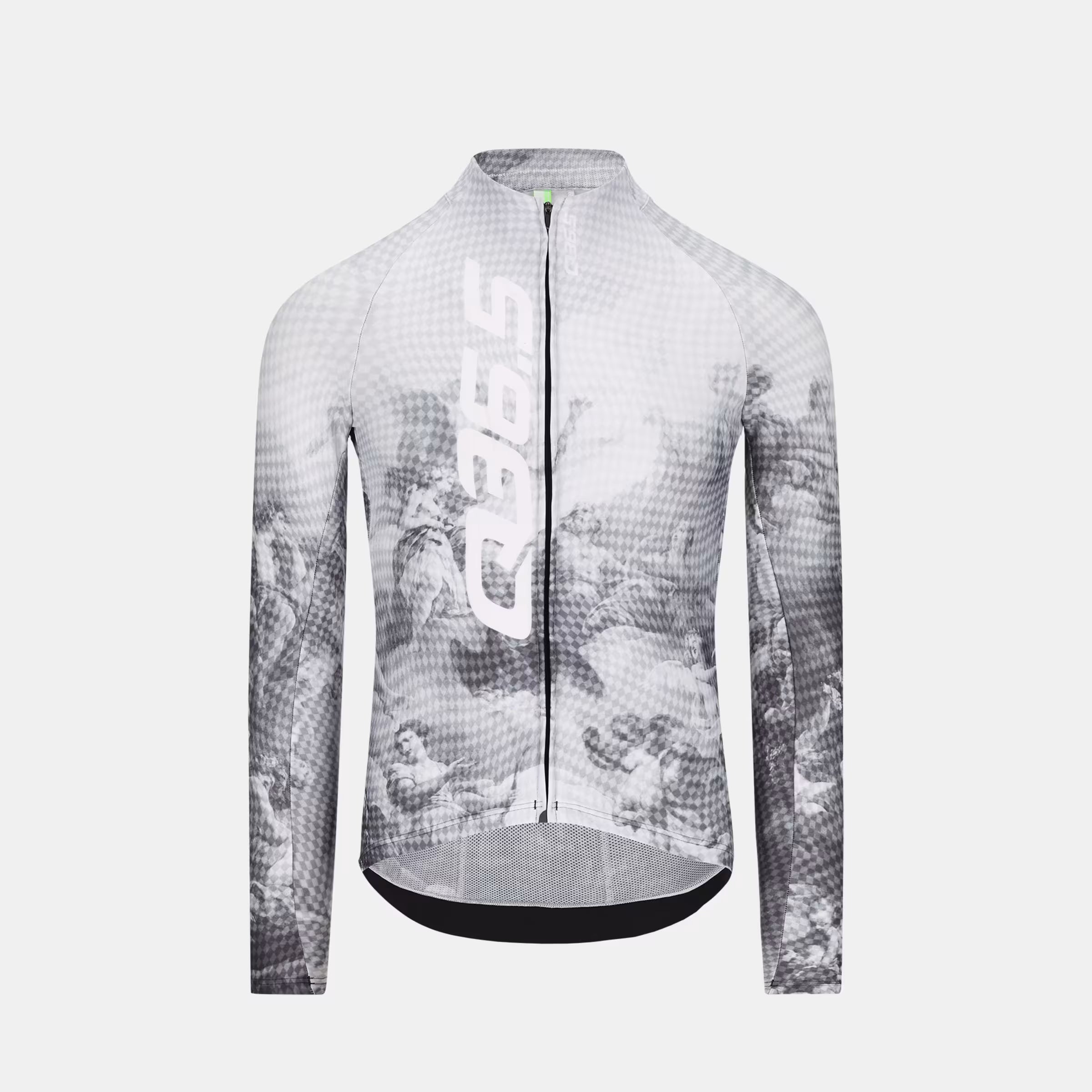 Q36.5 Gregarius Hybrid Fresco Long Sleeve Jersey - Men's - Fresco in a grey and white patterned design with full front zipper