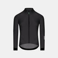 Q36.5 Gregarius Winter Jacket - Unisex - Black front view with full zip and streamlined fit for cold weather cycling