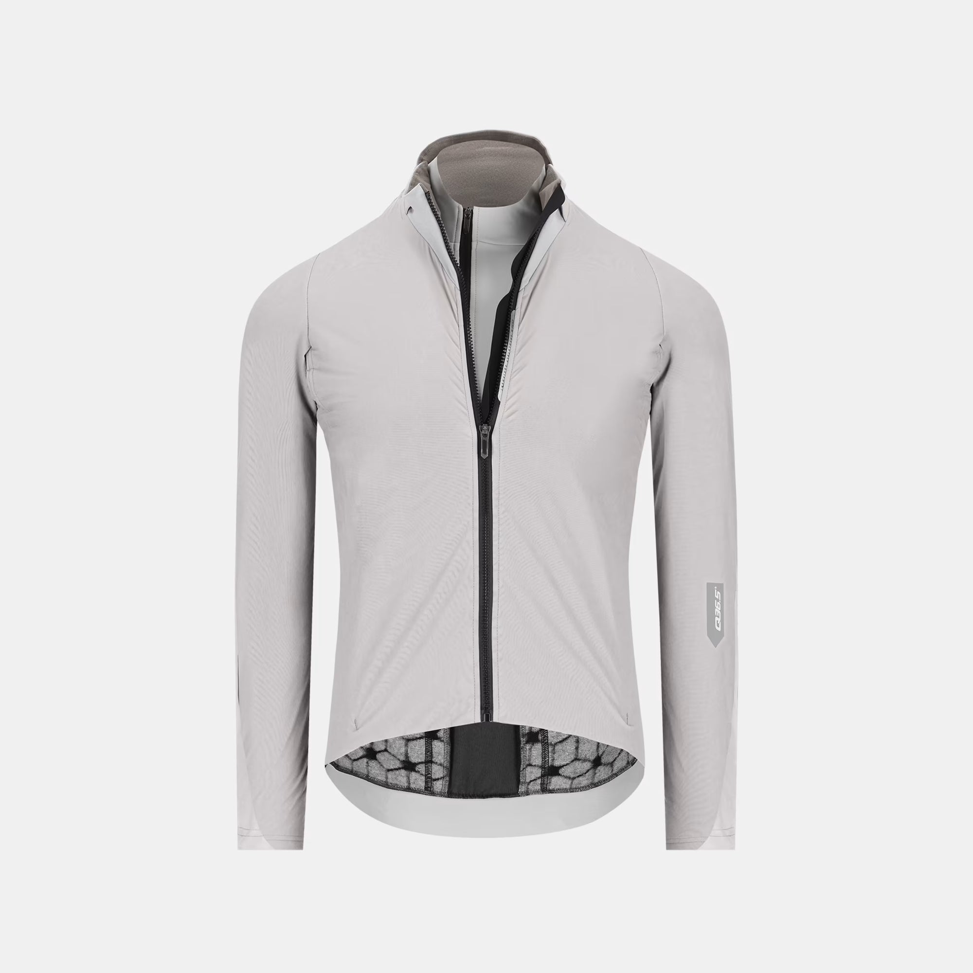 Q36.5 Dottore Termico Winter Jacket - Unisex - Ice Grey front view with full zip and tailored fit for cold weather cycling