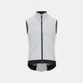 Q36.5 Dottore Hybrid Vest - Unisex - Ice Grey front view with full zipper and high collar against white background