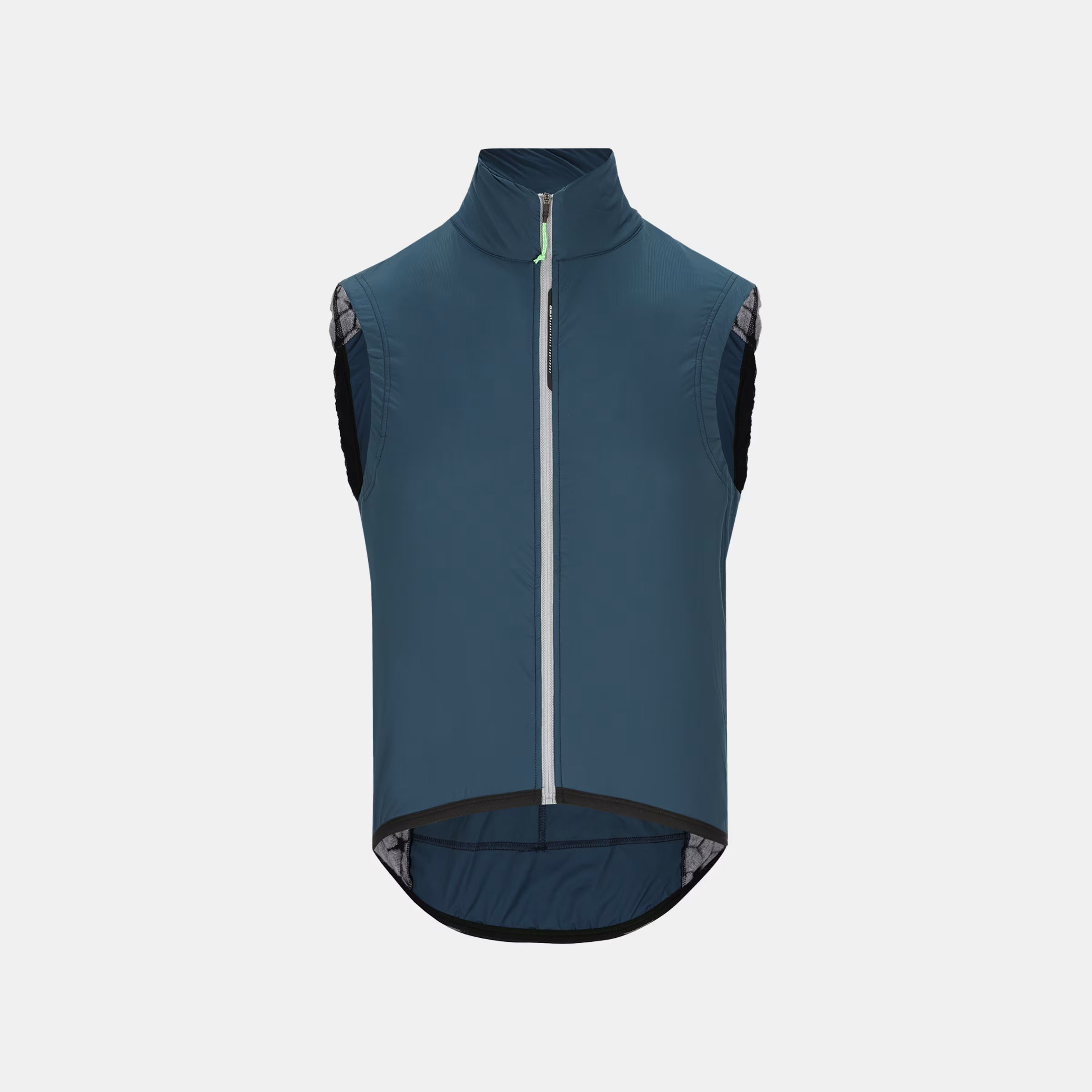 Q36.5 Adventure Vest - Men's - Australian Green in front view with high collar and full-length zipper design