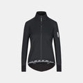 Q36.5 Adventure Winter Jacket - Women's - Black front view with high collar and full zip designed for cold weather cycling