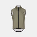 Q36.5 Rain Shell Vest - Unisex - Olive Green front view showing full zip and streamlined fit against white background