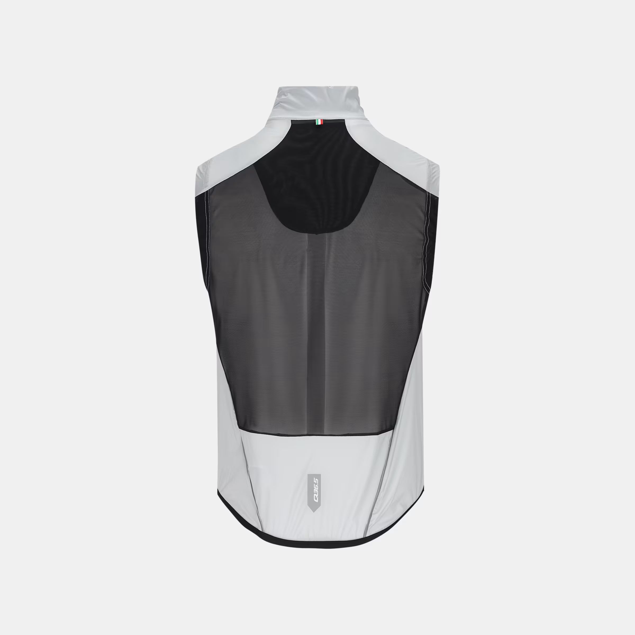 Back view of Q36.5 Air Vest- Unisex - Ice Grey showing breathable mesh panel and lightweight fabric design