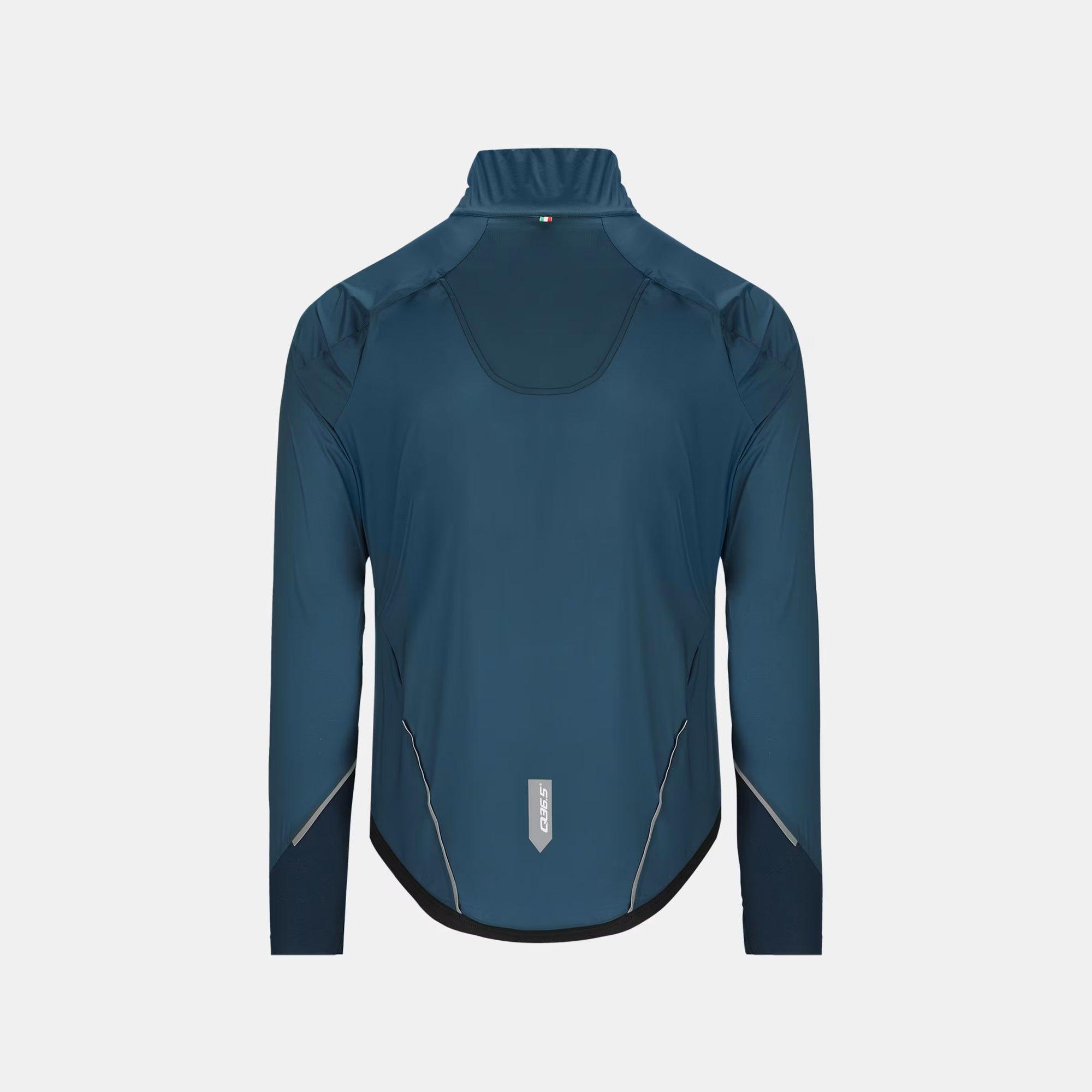 Q36.5 Air Jacket - Unisex - Australian Green shown from back with reflective details and streamlined fit for cycling performance