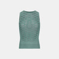 Q36.5 Base Layer 1 Sleeveless - Olive Green with hex pattern and breathable fabric for lightweight cycling comfort