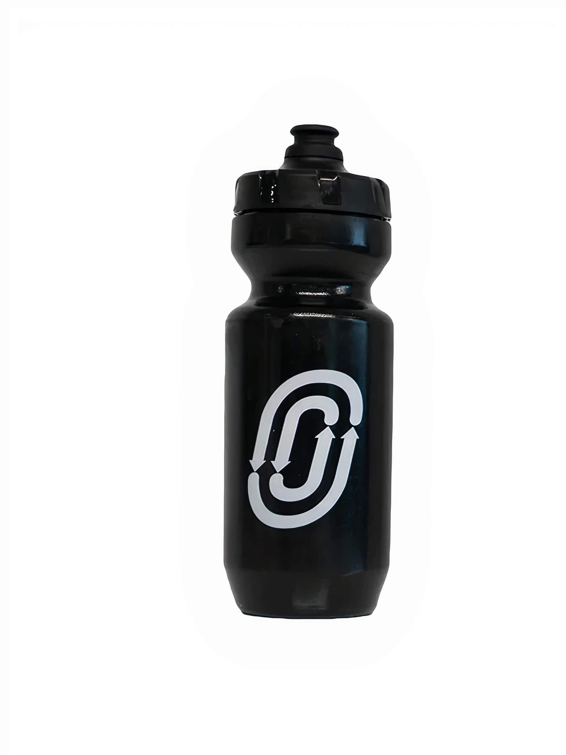 Ostroy F This Let's Ride Bottle in black with white logo and 22 oz Puris cap for cycling hydration and adventure
