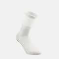Q36.5 Clima Socks - White shown single, highlighting breathable fabric and mid-calf height for cycling comfort
