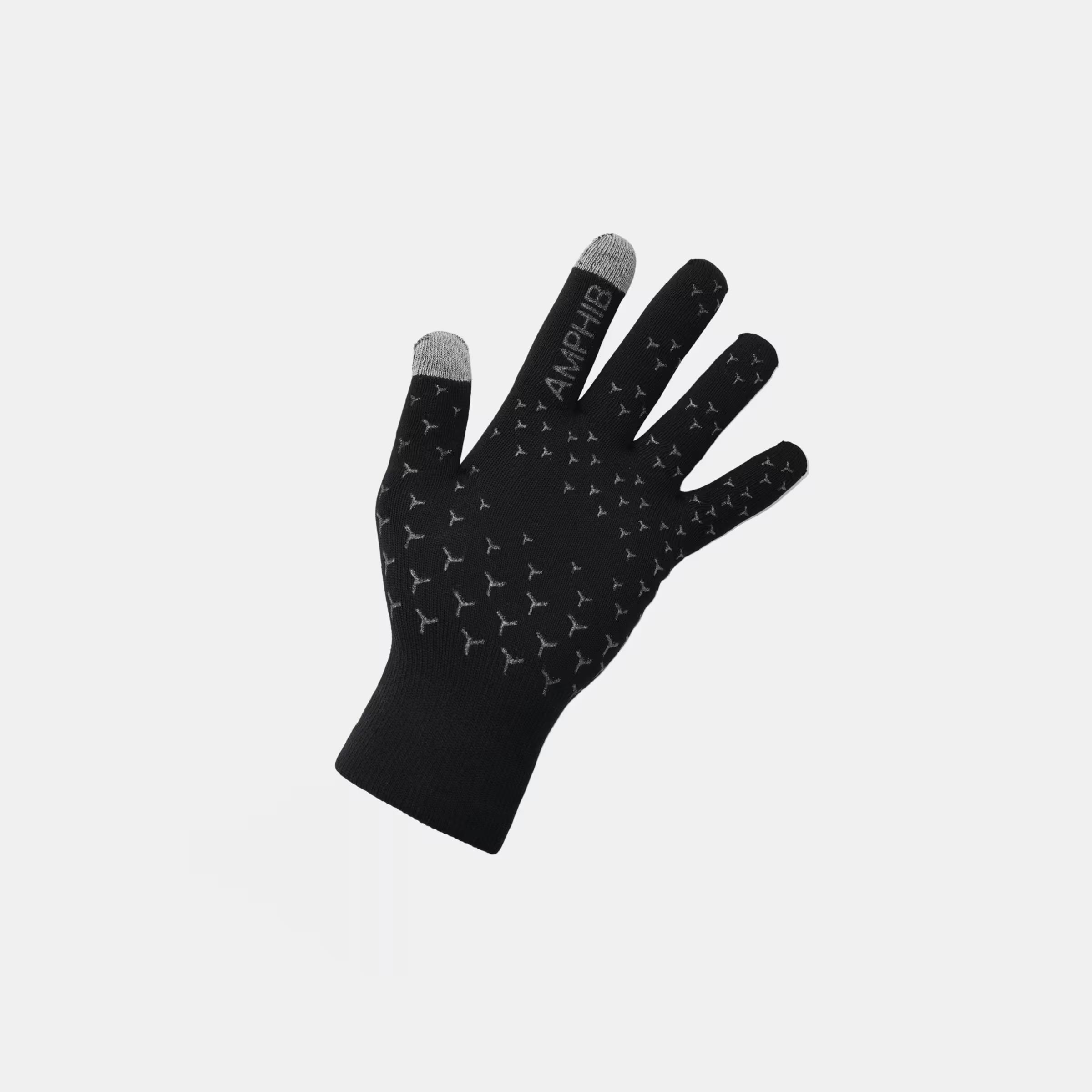 Q36.5 Rain Winter Gloves - Black showing seamless fit and waterproof breathable design with textured grip on palm and fingers