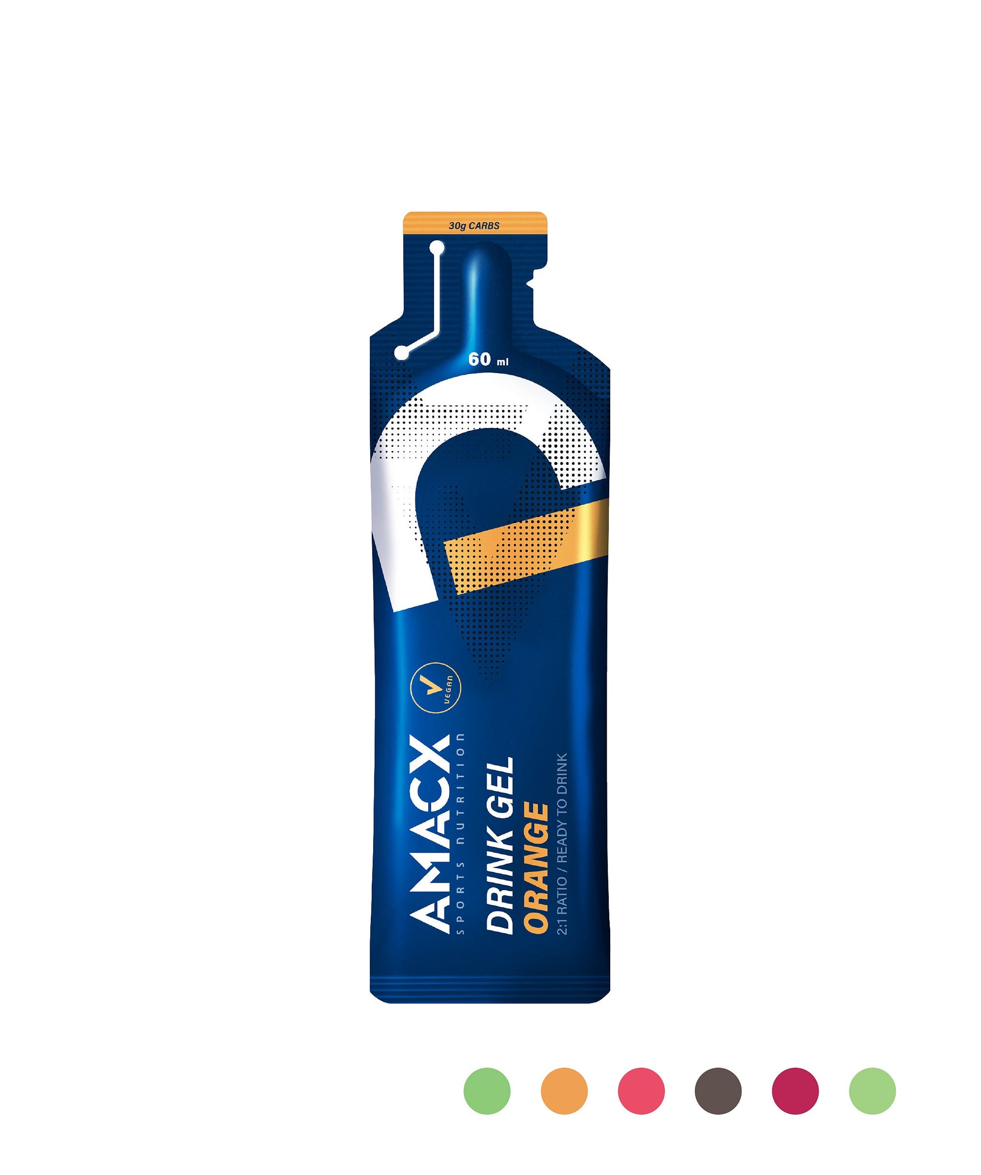 Drink Gel Orange | 12-pack single pouch front view in portrait orientation with 2048x2454 dimensions