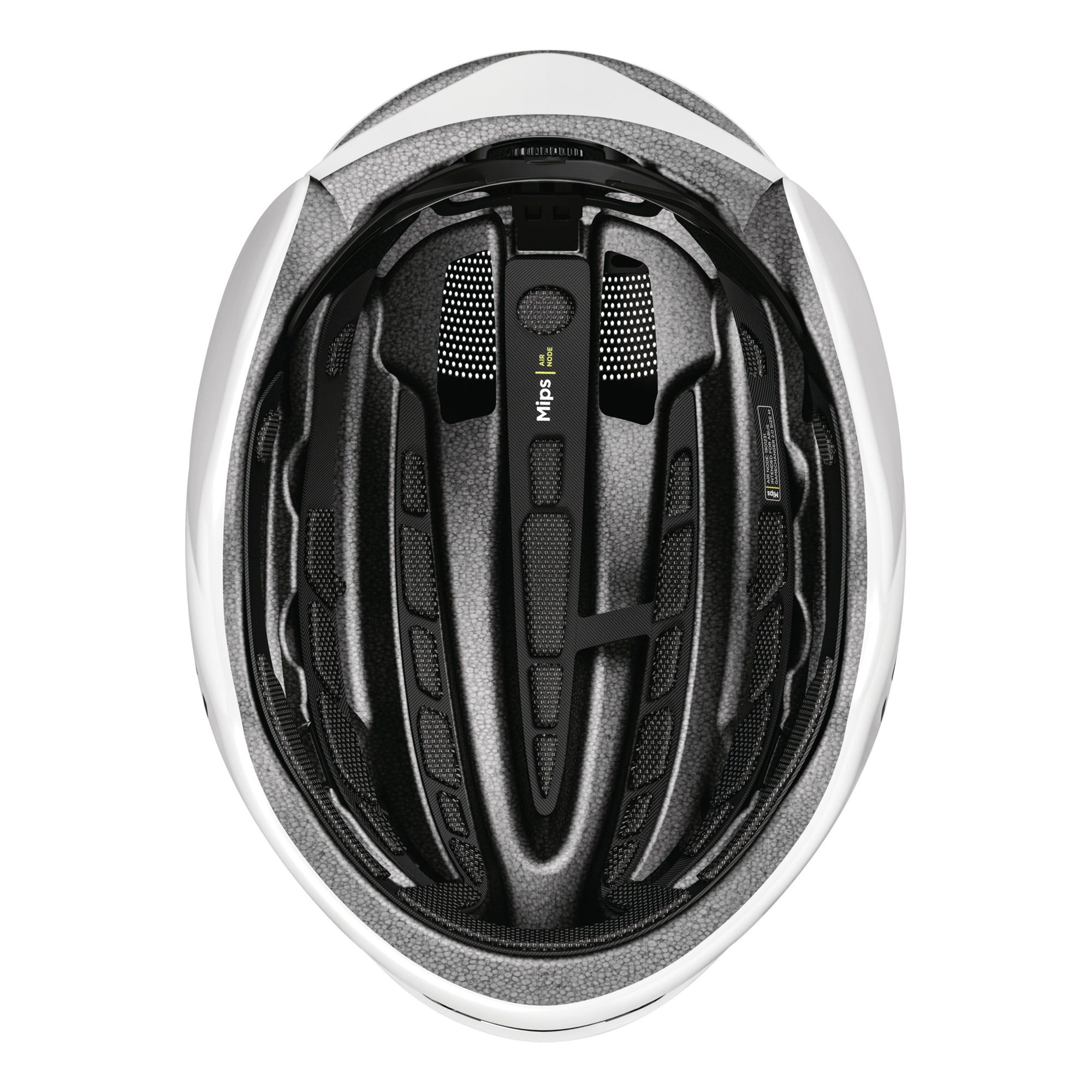 Top view of ABUS GameChanger 2.0 MIPS Helmet showing internal cushioning and ventilation channels for safety and comfort