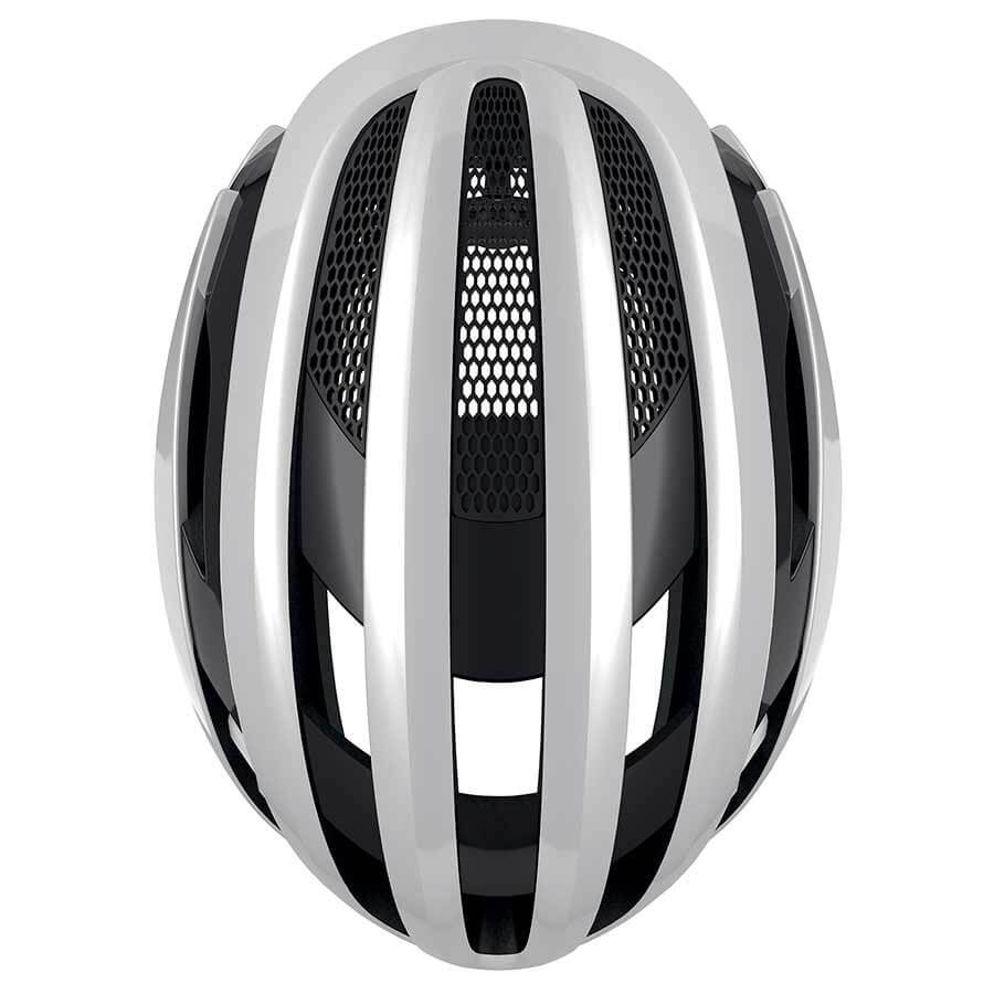Top view of ABUS AirBreaker Helmet showing ventilation channels and internal mesh for airflow and comfort