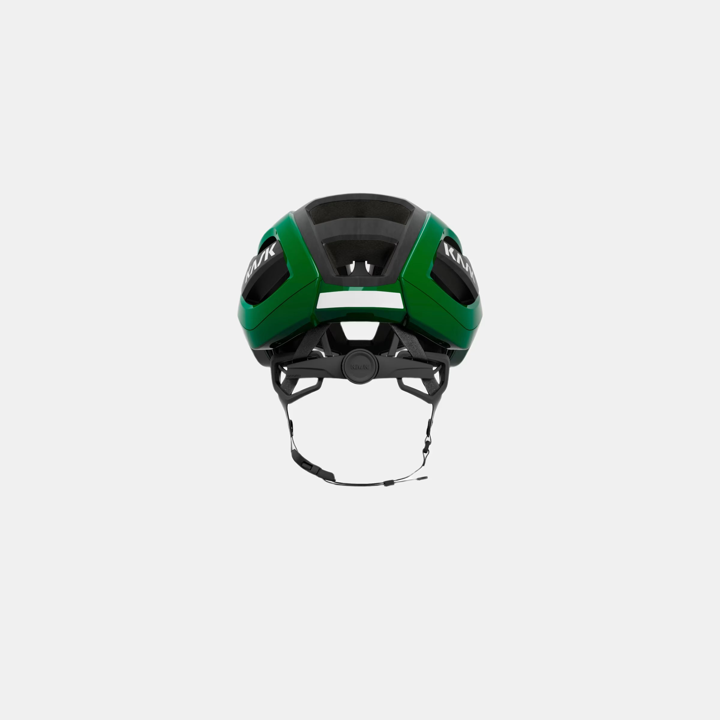 Kask Elemento Helmet  - Beetle Green rear view showing adjustable fit system and ventilation details