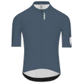 Q36.5 x ROADKIT Men's Gregarius Pro Jersey - China Blue front view showing slim fit cycling jersey with full zipper
