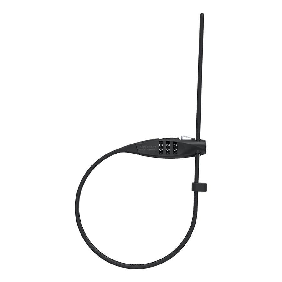ABUS Combiflex Travel Guard Cable Lock shown in black with combination dial and flexible cable design against white background